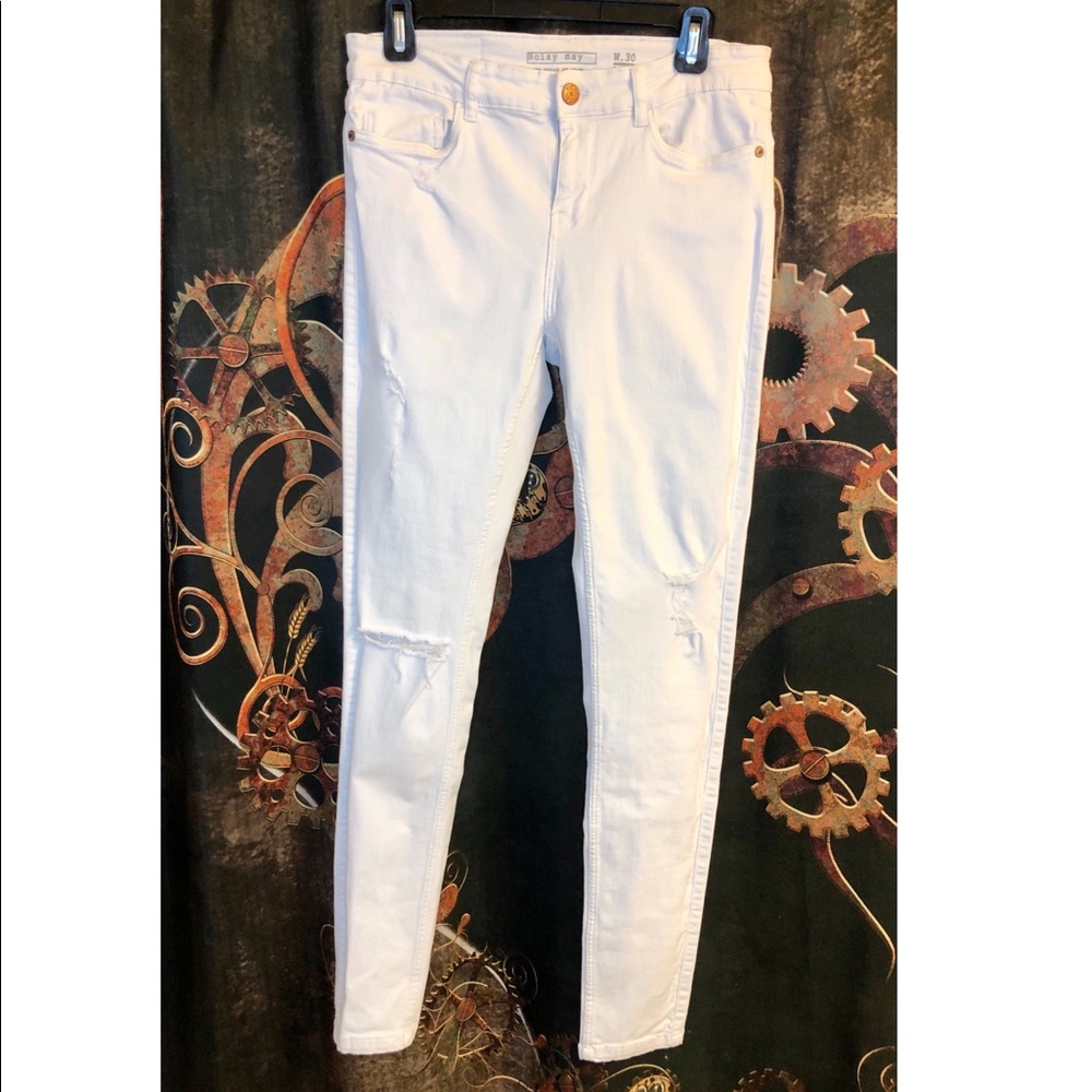 White Pants Jeans Skinny Stretch